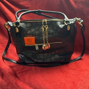 Marino Orlandi Made in Italy. Large Beautiful Black and gray bag.